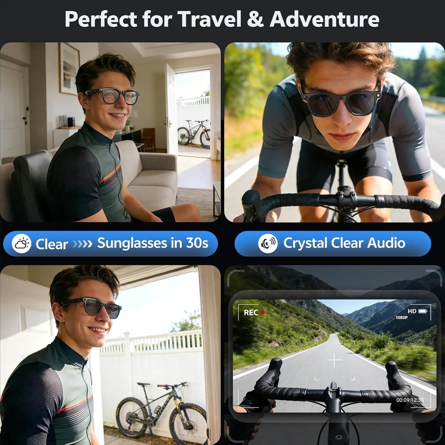 AI Smart Glasses 4K — 150+ Language Translator & HD Camera